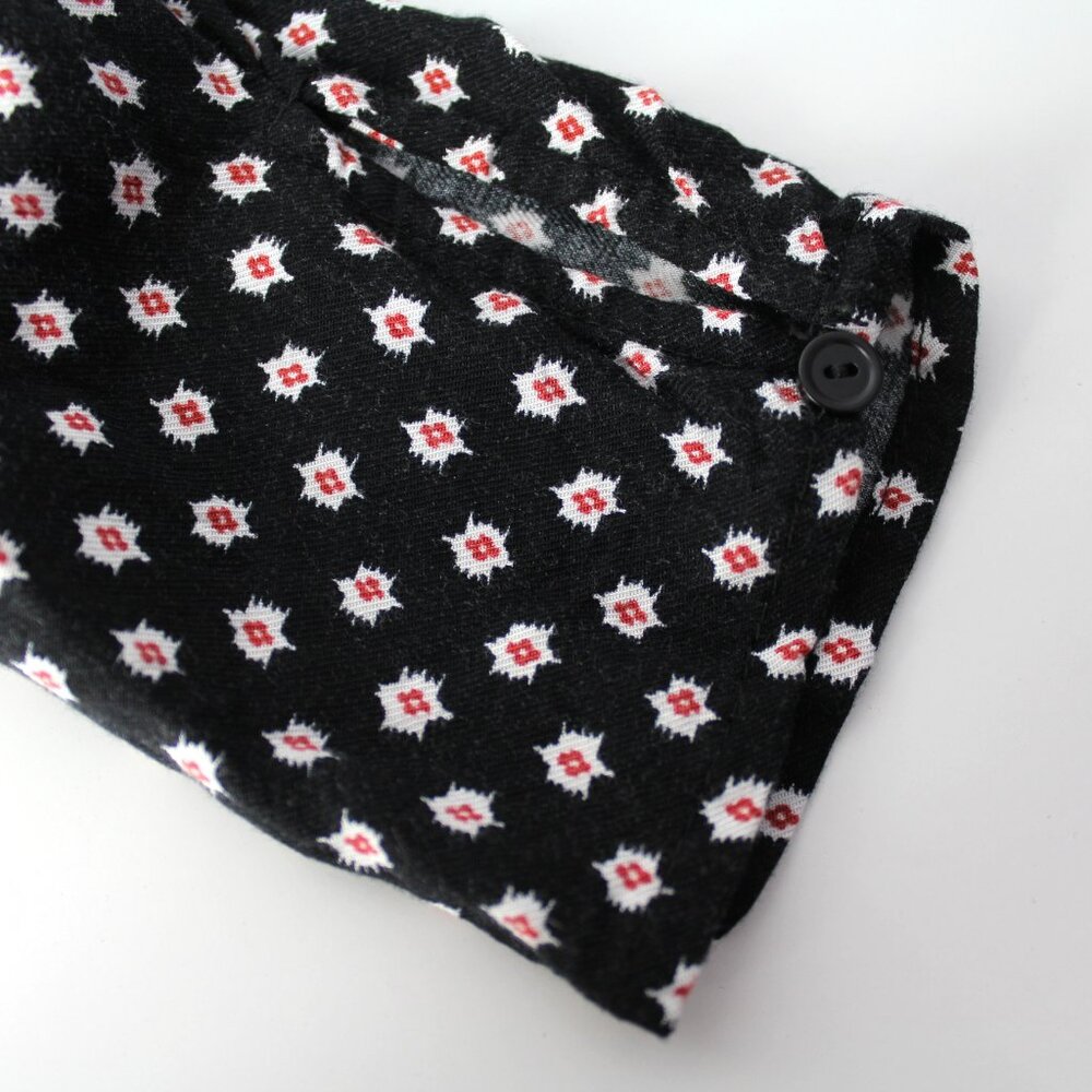 Joie Myune Tie Waist button down shirtdress black printed dolman sleeve Sz M - Picture 12 of 13